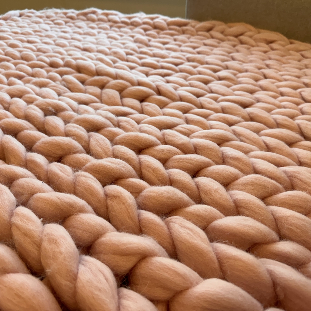 Chunky Knit Wool Throw - Picture 2 of 3